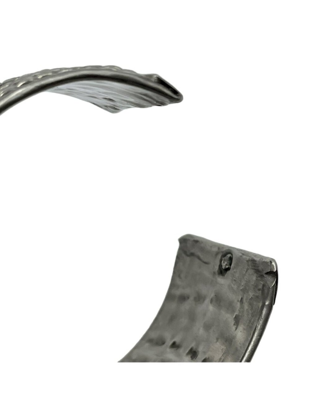 Cuff Bracelet Wide Silver Tone 7.25" Handmade Artisan Heavy Vintage 1970s BOHO - Picture 9 of 10